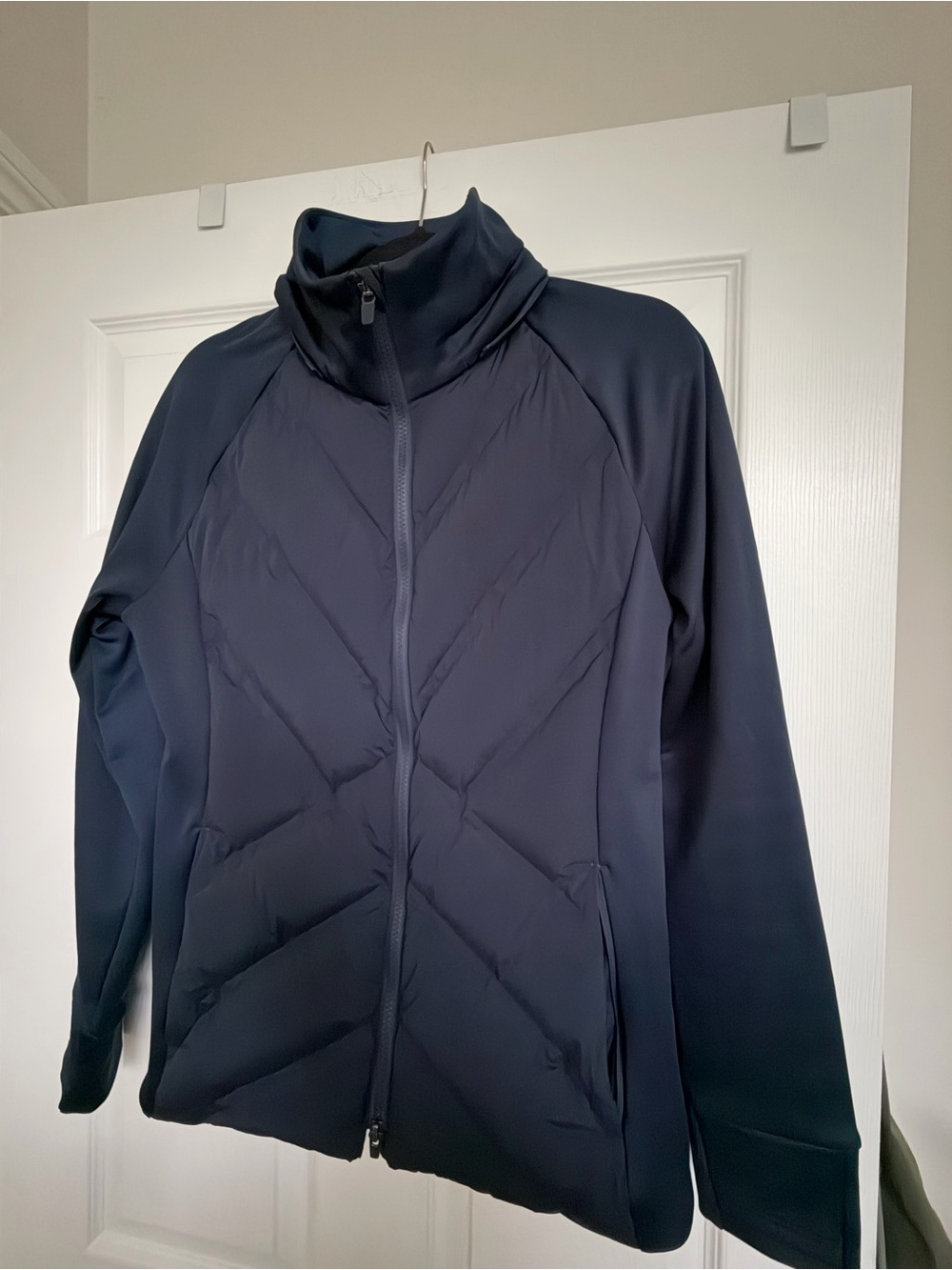 Women’s Navy Hybrid Zip-Up Jacket